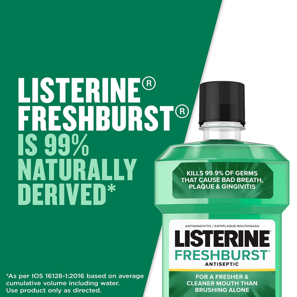 Listerine Antiseptic Mouthwash, Fresh Burst 250 mL (Pack of 3)