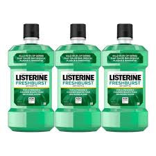Listerine Antiseptic Mouthwash, Fresh Burst 250 mL (Pack of 3)